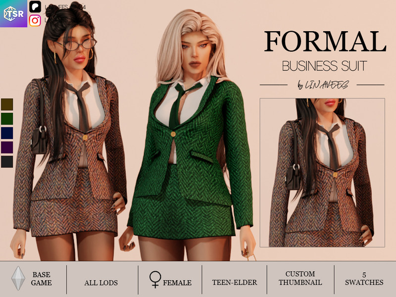 Sims 4 formal wear CC FORMAL SUIT - BLAZER by linavees