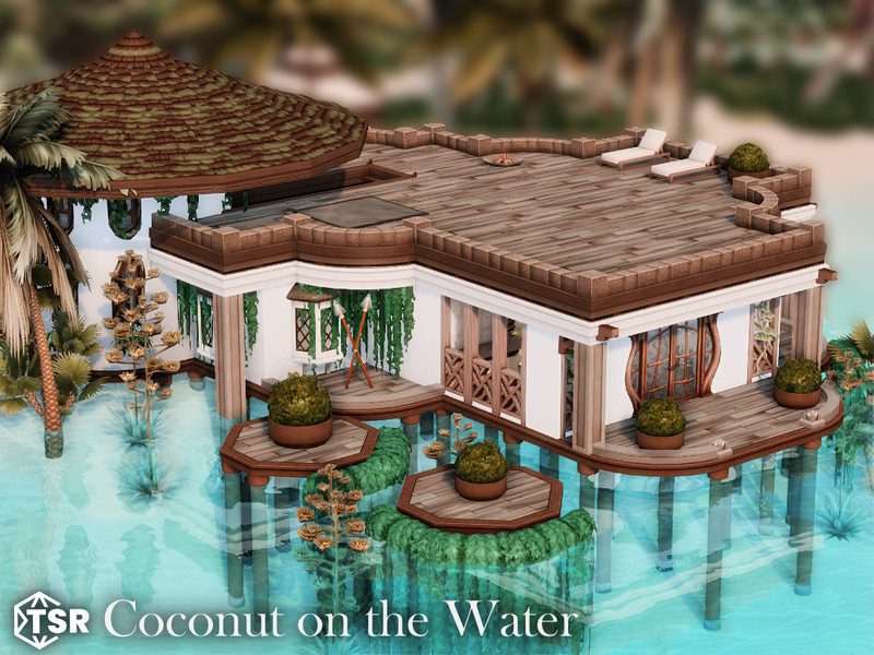 Sims 4 waterfront and pool CC CC Coconut on the Water l noCC by simZmora