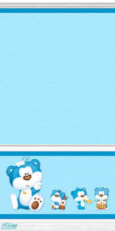 Sims 2 — Blue Bear Wallpaper by curemad — Wallpaper to coordinate with Blue Bear bedroom / study. 