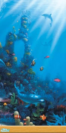 Sims 2 — Dolphin Wall Mural - Panel 6 by chasingtheflames — This is the 6th panel of a 6 panel set. The first 3 panels