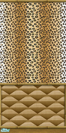 Sims 2 — Sim Tiki - Kitchen 5 by Shannanigan — Leopard Print Wallpaper with Quilted Brass