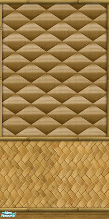 Sims 2 — Sim Tiki - Kitchen 4 by Shannanigan — Quilted Brass with Woven Paneling