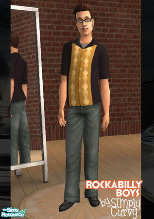 Sims 2 — Rockabilly Boys - Individual Item by SIMplyCurvy — Retro-inspired bowling and western shirts for your rockabilly