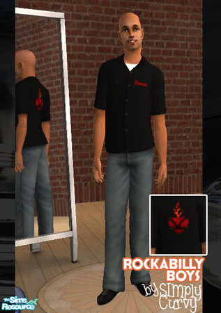 Sims 2 — Rockabilly Boys - Individual Item by SIMplyCurvy — Retro-inspired bowling and western shirts for your rockabilly