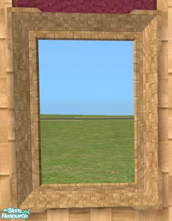 Sims 2 — NK Natural Weave LR - Mirror by MoMama — A mirror surrounded by a natural weave. For that natural reflection.