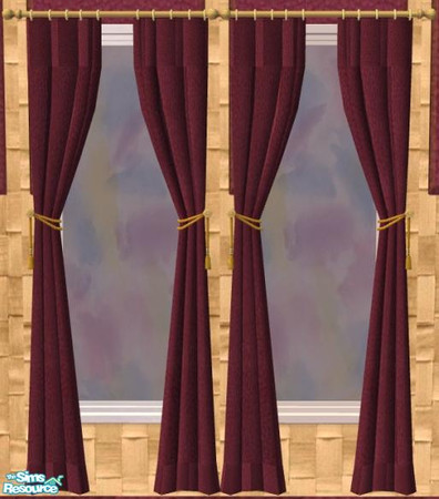 Sims 2 — NK Natural Weave LR - Curtain by MoMama — A curtain in this hue will work in almost any room.