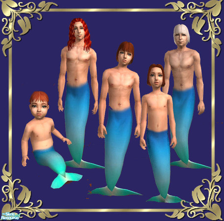 Sims 2 — Blue Mermen by tiefliga — Blue mermen outfits for your simmies