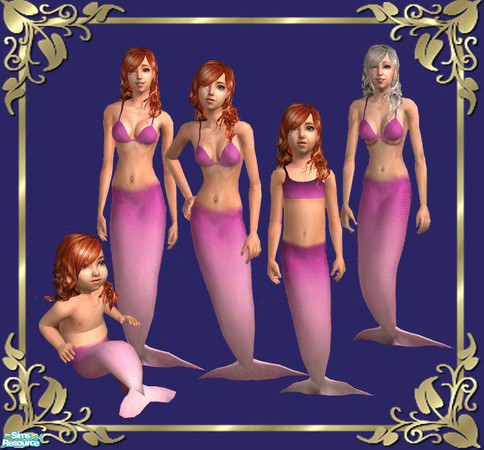 Sims 2 — Pink Mermaids by tiefliga — Mermaid outfits for your simmies