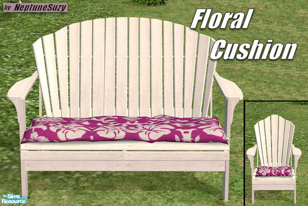 Sims 2 — NSC Loveseat - Pink Floral  Cushions by Neptunesuzy — Your Sims will Love this Loveseat and Chair for the Summer