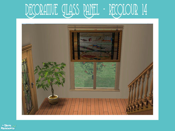 Sims 2 — Decorative Glass Panel - Recolour 14 by Shakeshaft — Part of a set of stained glass decorative panels, suspended
