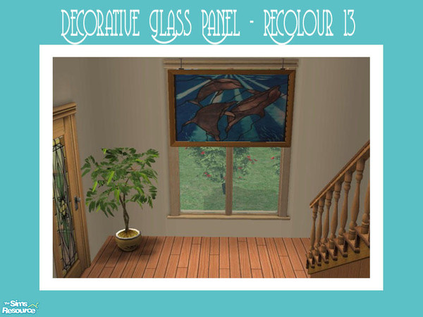 Sims 2 — Decorative Glass Panel - Recolour 13 by Shakeshaft — Part of a set of stained glass decorative panels, suspended