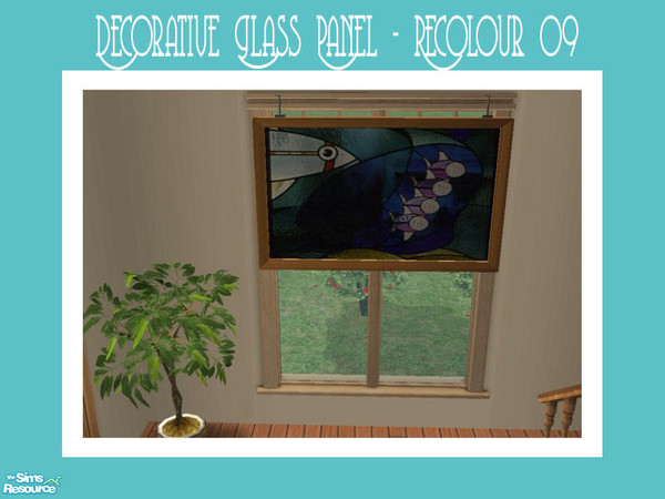 Sims 2 — Decorative Glass Panel - Recolour 9 by Shakeshaft — Part of a set of stained glass decorative panels, suspended