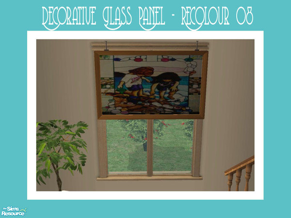 Sims 2 — Decorative Glass Panel - Recolour 8 by Shakeshaft — Part of a set of stained glass decorative panels, suspended
