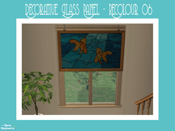 Sims 2 — Decorative Glass Panel - Recolour 6 by Shakeshaft — Part of a set of stained glass decorative panels, suspended