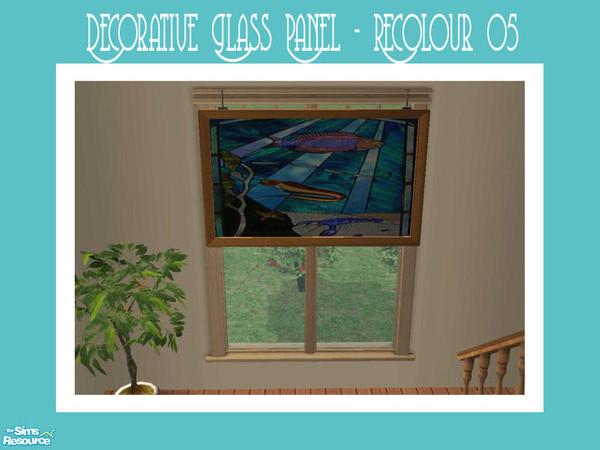 Sims 2 — Decorative Glass Panel - Recolour 5 by Shakeshaft — Part of a set of stained glass decorative panels, suspended