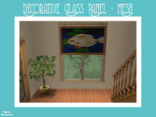 Sims 2 — Decorative Glass Panel - New Mesh by Shakeshaft — Part of a set of stained glass decorative panels, suspended