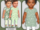 Sims 4 — Infant Girls Sage Green Dress and Shoes by Pelineldis — Kids fashion clothing: five dresses with leggings and