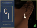 Sims 4 — Pearl Lined Hoop Earrings by Pitted0live — Gold hoops lined with small pearls Custom catalog image