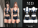 Sims 4 — Jeyssel Set  Leather Corset Top and Minishort by Mydarling20 — Outfit Information Age Groups: Teens, Young