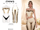 Sims 4 — Luxe Ruffle Top and Pants by Daph's — Luxe details meet a bold silhouette in the Luxe Ruffle Top & Pants