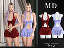 Sims 4 — Selene - ruffled mini skirt and halter top set by Mydarling20 — Outfit Information Age Groups: Teens, Young