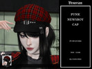 Sims 4 — Punk Newsboy Cap by Venerian by Venerian — 24 swatches Teen to elder No gender or frame restrictions HQ