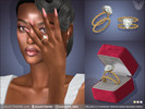 Sims 4 — Trillion Cut Diamond Twisted Band Engagement and Wedding Rings by feyona — Trillion Cut Diamond Twisted Band