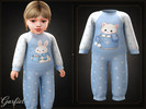Sims 4 — Infant - Soft winter pajama set with cute snowy print details by Garfiel — A cozy infant pajama set featuring a