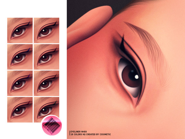 Sims 4 — MM Softwink Eyeliner by cosimetic — A minimal eyeliner with a clean, thin line and a subtle winged finish.