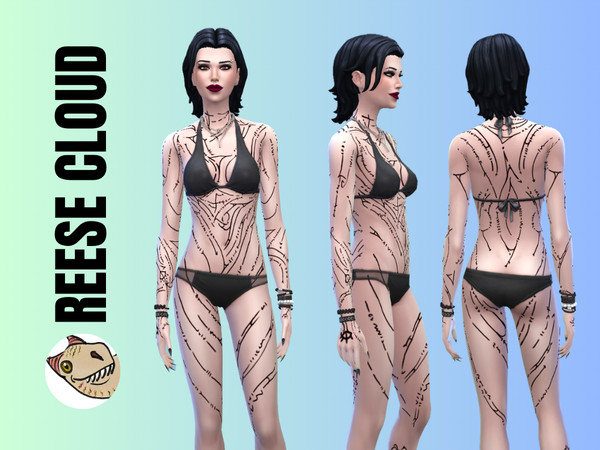 Sims 4 — Inspired by Vampire: The Masquerade Bloodlines 2 - Nomad's Marking Tattoo Full Body by ritsdq — Nomad's marking
