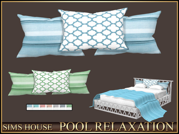 Sims 4 — BED PILLOWS POOL RELAXATION by Sims_House — POOL RELAXATION