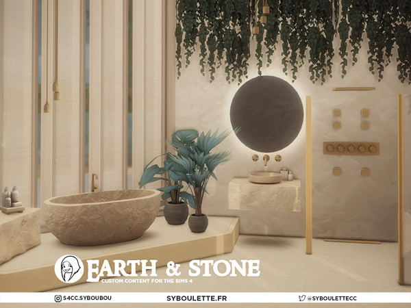 Sims 4 — Earth and Stone - Wall Hanging Pothos plant by Syboubou — Earth & Stone is a high design bathroom set built