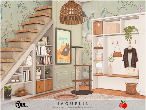 Sims 4 — Jaquelin - hallway by melapples — a beautiful hallway with decorative stairs to welcome your guests. 7x8