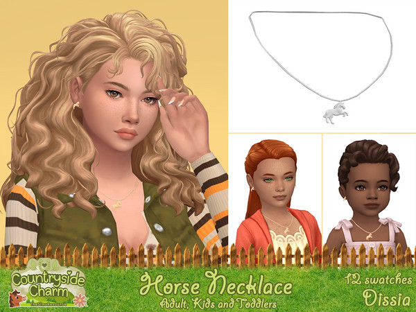 Sims 4 — Horse Necklace Toddlers by Dissia — Horse shape necklaces for adults, kids and toddlers