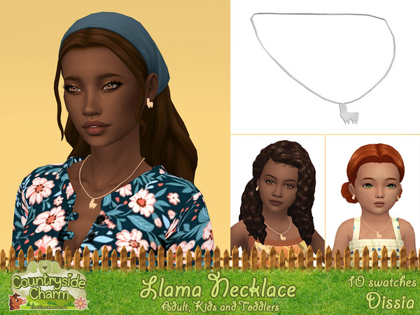Sims 4 — Llama Necklace Toddlers by Dissia — Llama shape necklaces for adults, kids and toddlers