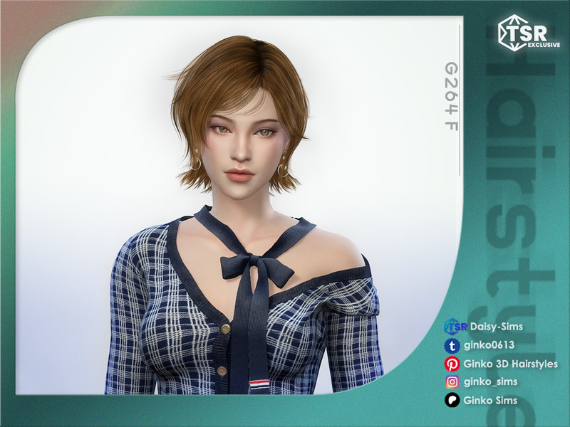 Sims 4 layered and textured hairstyle custom content CC Short Bob Hair by Daisy-Sims