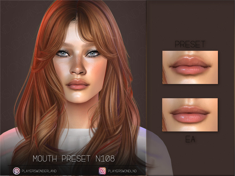 Sims 4 nose lip mouth and jaw preset CC Smaller mouth preset by PlayersWonderland