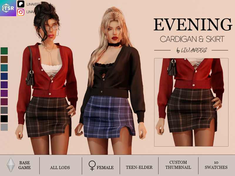 Sims 4 formal wear CC EVENING - MINI SKIRT by linavees