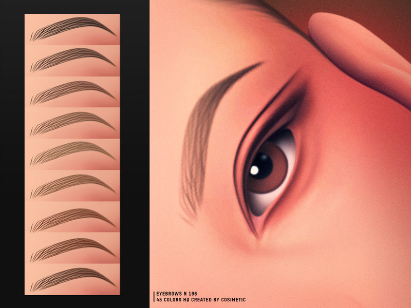 Sims 4 eyebrow CC MM Wispy Fine Eyebrows by cosimetic