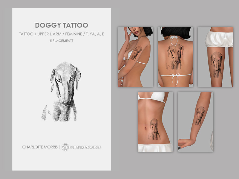 Sims 4 CC Doggy Tattoo by Charlotte_Morris