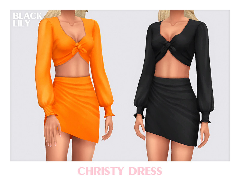 Sims 4 CC Christy Dress by Black_Lily