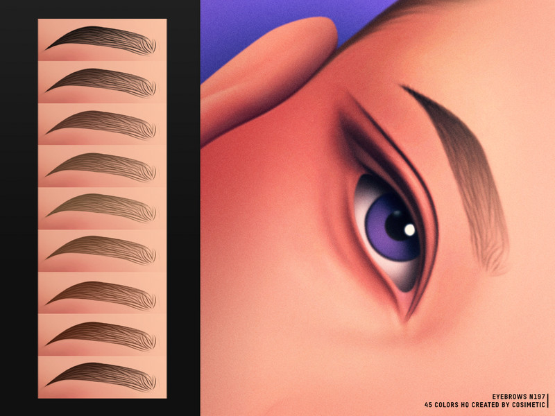 Sims 4 eyebrow CC Defined Arch Eyebrows by cosimetic