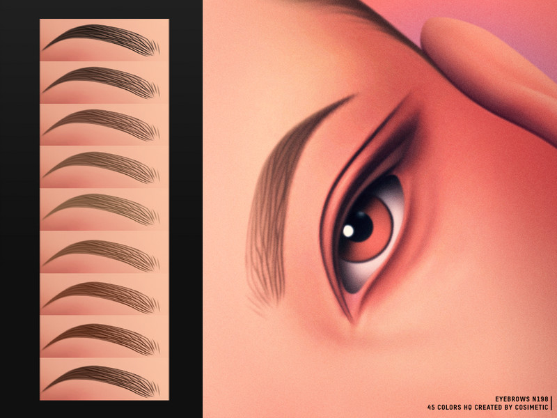 Sims 4 eyebrow CC Soft Feathery Eyebrows by cosimetic