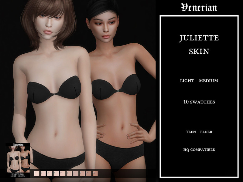Sims 4 skin overlay CC Light to Medium by Venerian