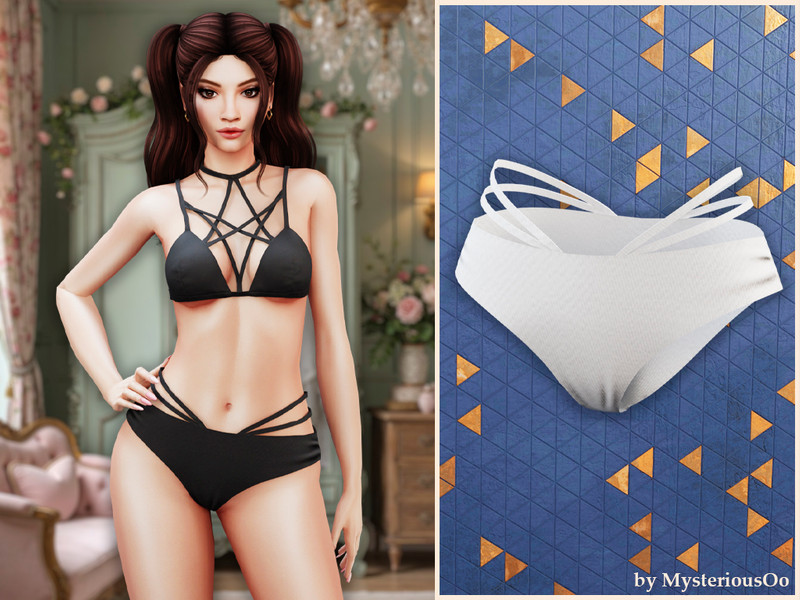 Sims 4 CC Strappy bikini bottoms by MysteriousOo