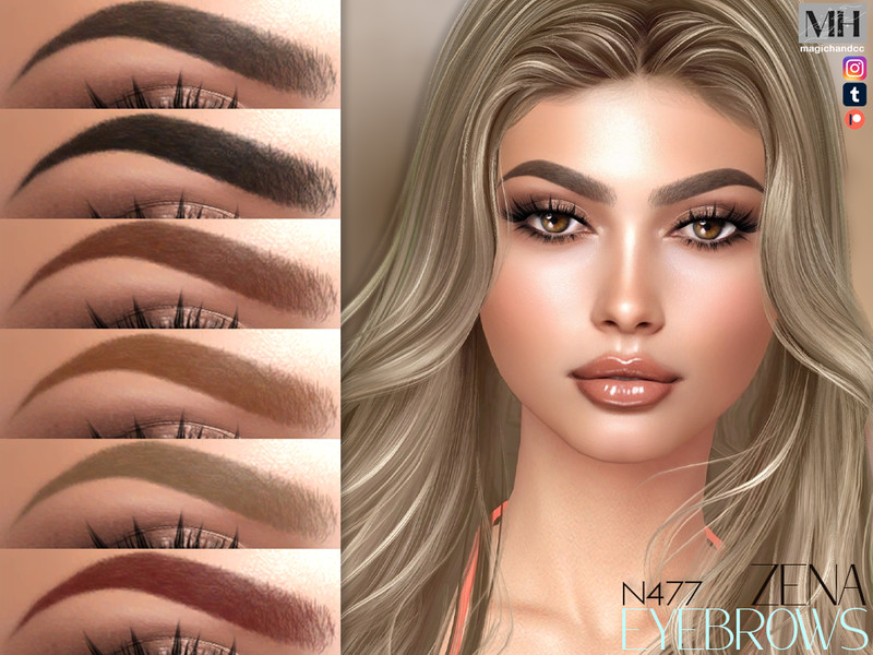 Sims 4 eyebrow CC Zena Eyebrows by MagicHand