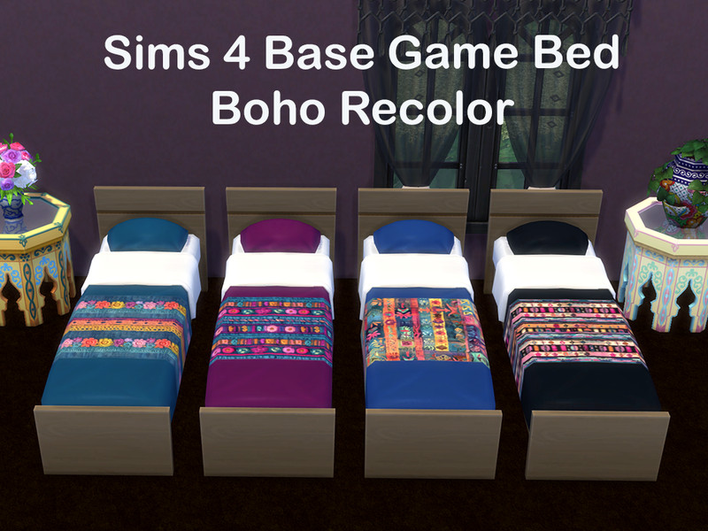 Sims 4 functional object CC Bohemian Single Bed by Surfkitten