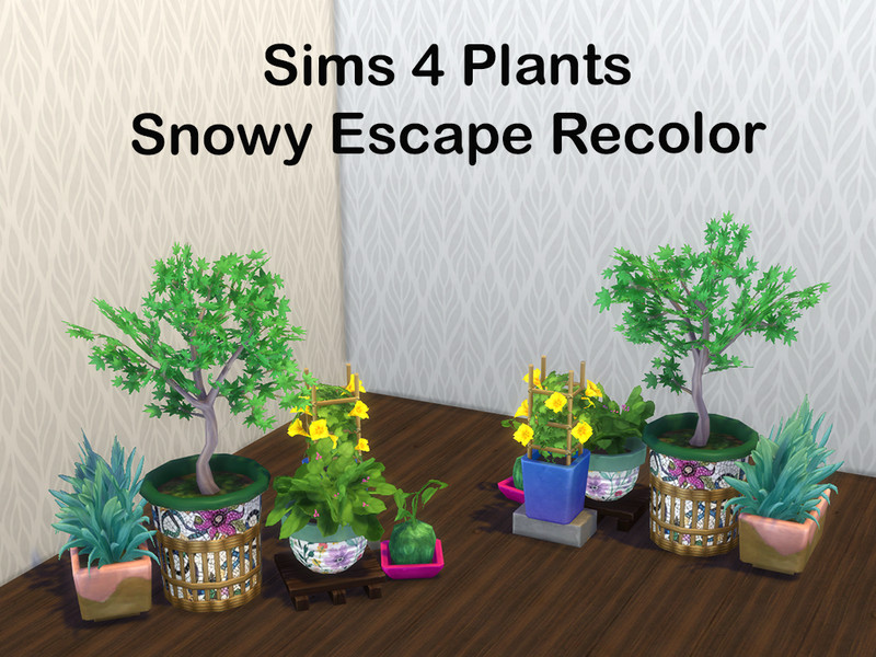 Sims 4 CC Colorful Potted Plants by Surfkitten