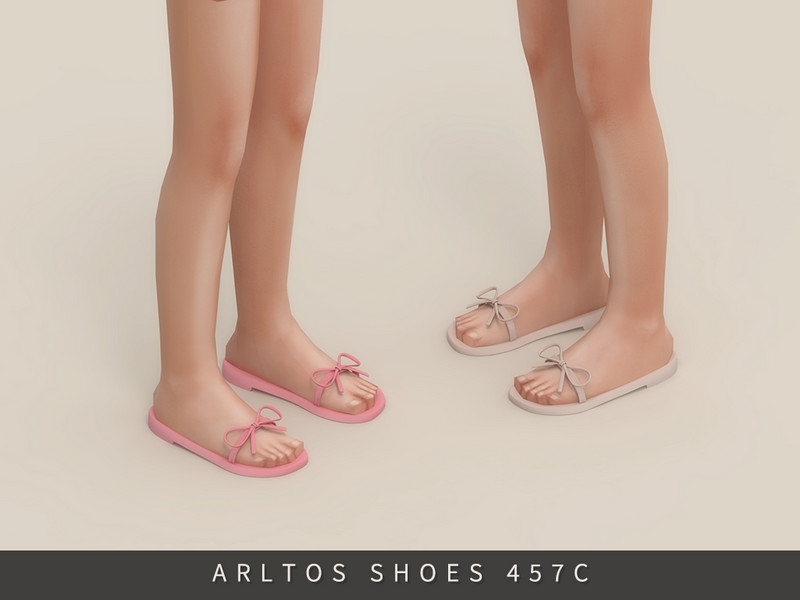 Sims 4 CC Cute Slippers with bow Child by Arltos