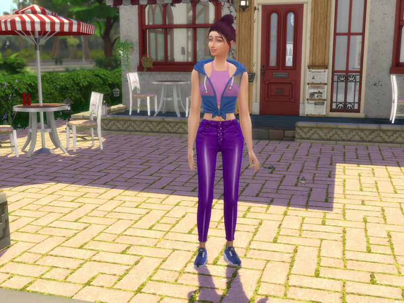 Sims 4 belt and belted fashion CC No Angel Vibrant High Waist Skinny Jeans by alisserpo82